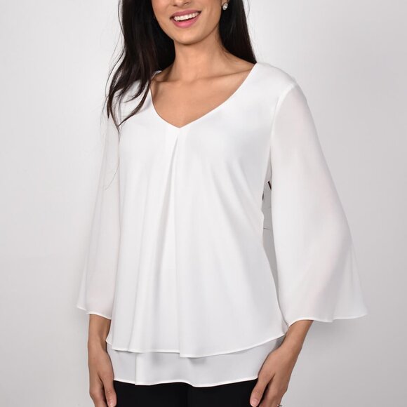 176335 Various Colors Available in this Basic Silk Blouse by FRANK LYMAN